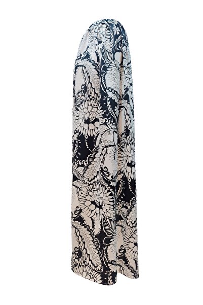 modayiğit Büyük beden dijital baskılı viskon lastikli kadın etek