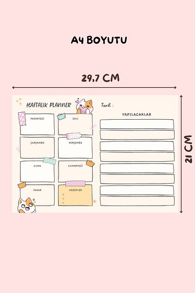 shop Cat Pattern Horizontal A4 - Notepad, Memo Pad, Notepad, Check List, School Notebook, Planner, Planner