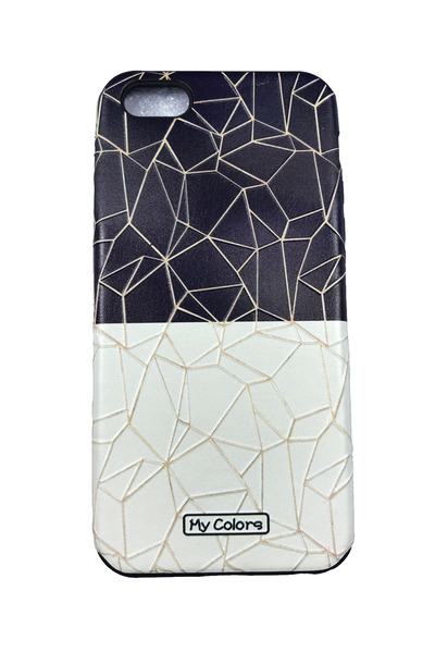 OEM Carcasă compatibilă cu iPhone 5, silicon cu relief, forme geometrice, vio...