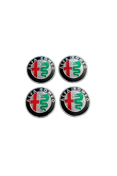 MAF Set 4 embleme autocolante Alfa Romeo aluminiu adeziv 56mm pentru capace d...