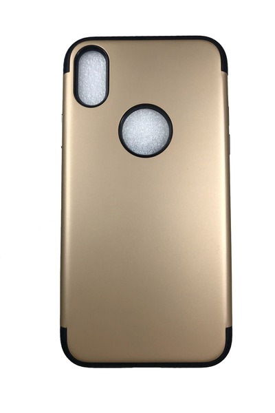 OEM Carcasă compatibilă cu iPhone X, silicon cu policarbonat fin, auriu