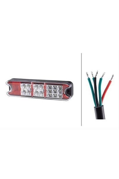 Hella Truck stop lamp 2VP 357 021-011, compatible with 12/24 V, equipped with 21 LEDs, for mo