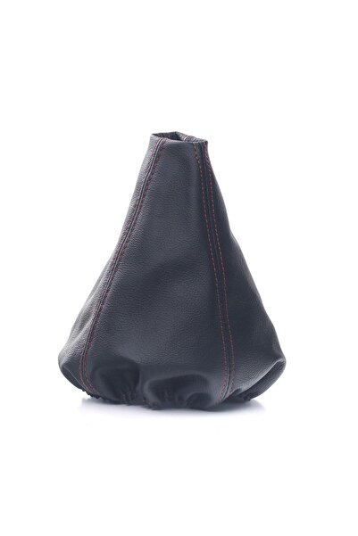 CarPassion Husă pentru schimbător de viteze 10055CP, piele naturală, negru/roșu