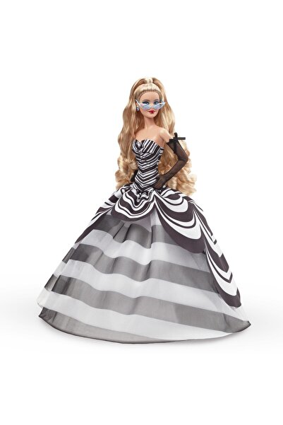 mattel Barbie Signature 65th Anniversary Barbie Doll With Black and White Ball Gown