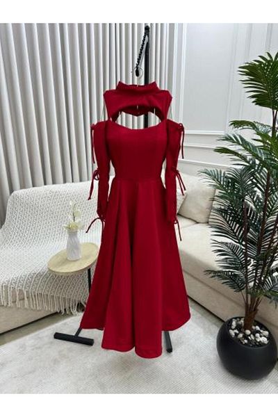 HOOR AL-YASMEEN Soft taffeta dress