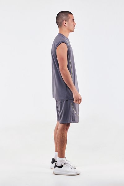 duneus Sleeveless Sports T-Shirt - Light Grey