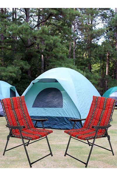 Mas Foldable and Easy-to-Store Camping Chairs Set - High Quality Cushioned Seats with Comfortable Backre
