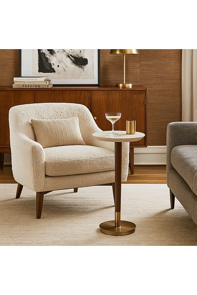 Vi Markets Florence serving table with marble top and elegant gold design