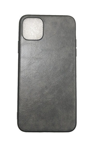 OEM Carcasă compatibilă cu iPhone 11 Pro, din piele artificială, gri