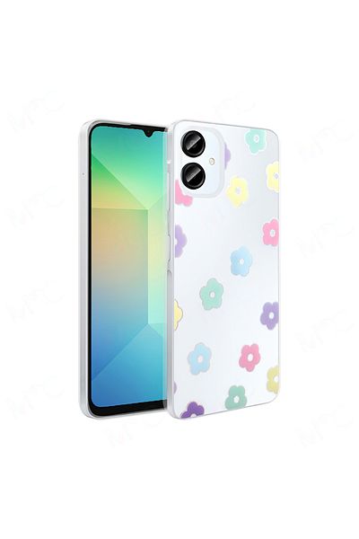 zore Galaxy A06 Case Transparent Figured Folk Hard Cover - Papatya