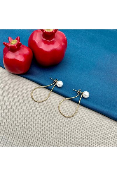 Opia Takı & Aksesuar Steel Pearl Earrings