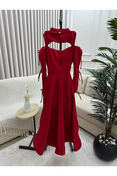 HOOR AL-YASMEEN Soft taffeta dress
