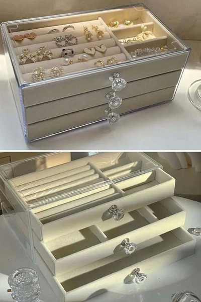 CPU ELEKTRONİK House by House Three Tier Jewelry Cosmetic Organizer with Drawers