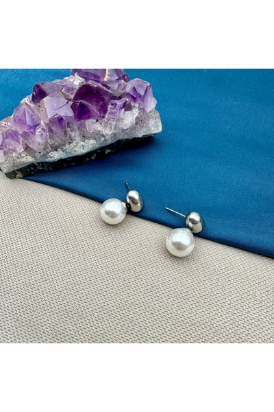 Opia Takı & Aksesuar Steel Pearl Earrings