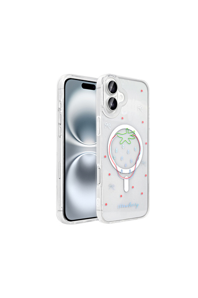 TechTrove iPhone 16 Plus Kılıf M-Safe Şarj Özellikli Şeffaf Zore Folk Sert Kapak