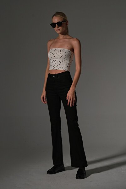 Maule High Waist Jeans, Spanish Leg Stretchy Denim Fabric Women Fit and Flare Jean Pants @Flares