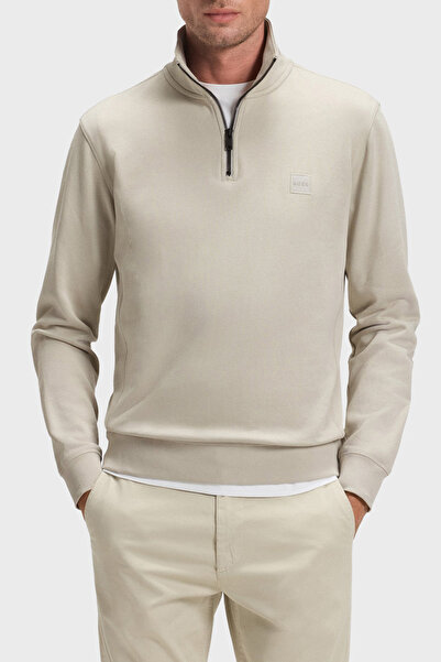 BOSS Pamuklu Regular Fit Yarım Fermuarlı Dik Yaka Sweat Erkek SWEAT 50468926 767