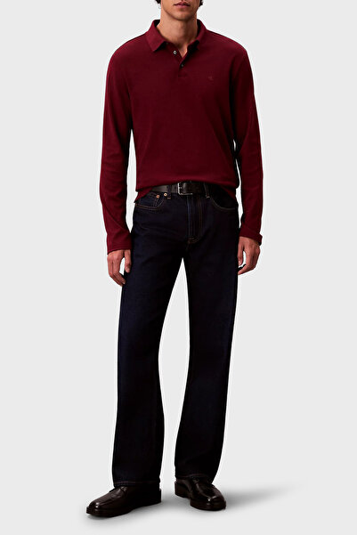 Calvin Klein Pamuklu Regular Fit Düğmeli Polo Yaka Sweat LV040EM909WCV Erkek POLO YAKA SWEAT LV040EM