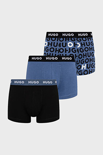HUGO Desenli Streç Pamuklu 3 Pack Boxer Erkek BOXER 50532550 976