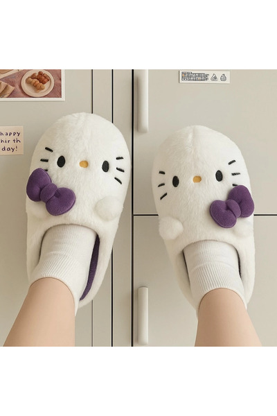 Violon Hello Kitty Yumuşak Tüylü Peluş Panduf Terlik