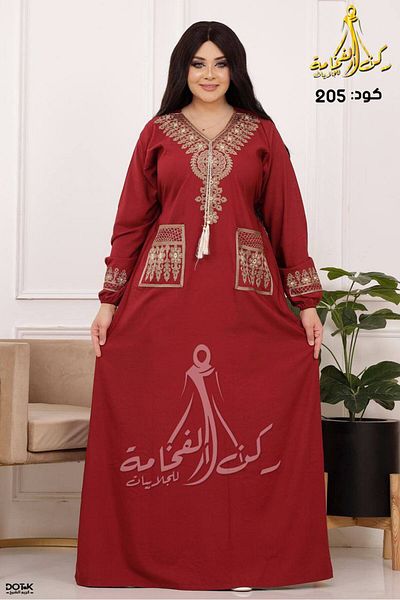 Generica Cotton abaya made of light natural cotton with a belt in the middle that adds a touch of elegance and elastic at the sleeve