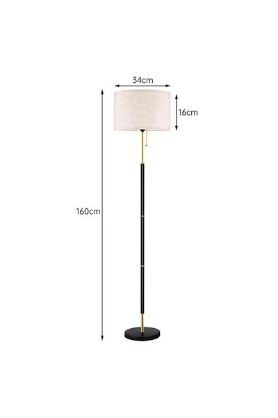 Sheinhome Floor Lamp with Dual-layer lampshade, Tri-color dimmable Vertical Standing Lamp, 12 Watt