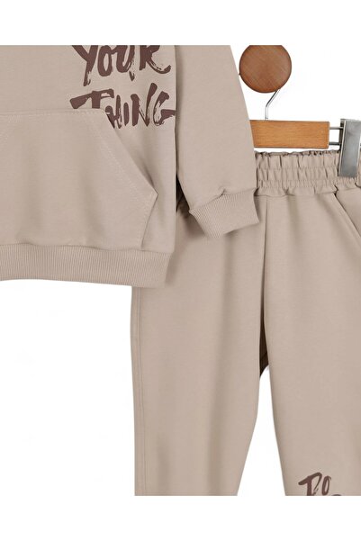 voyyo kids baby Σετ φόρμας για αγόρια 2-10 ετών με εποχιακή κουκούλα με στάμπα και παντελόνι