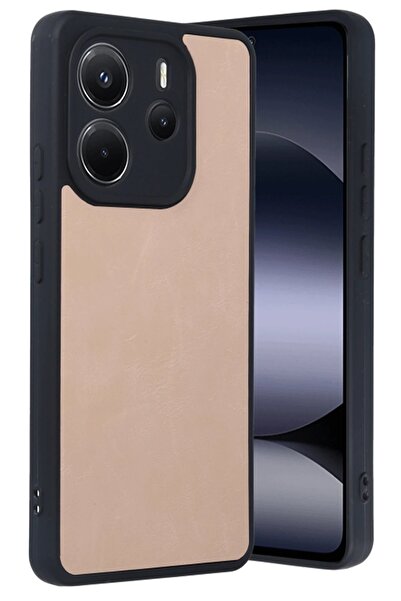 CepteToptan Myt09 Xiaomi Redmi Note 14 4g Case Aras Leather Cover - Powder