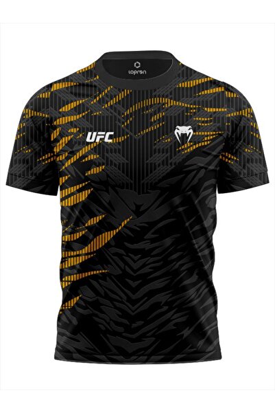 Lopron Antreman Forması Gym Siyah UFC t-shirt