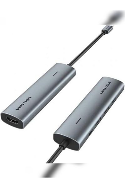 Vention 5-in-1 USB-C Docking Station 0.15M,USB-C to HDMI 4K@30Hz + 3 USB 3.0 Ports + 100W PD, 5Gbps