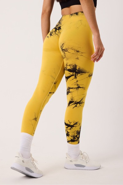 cervus Women's Seamless Gathering Tie-Dye Leggings / Push-Up Sports Leggings