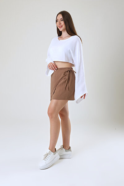 Nicci Müslin Kruvaze Görünümlü Arkası Şort