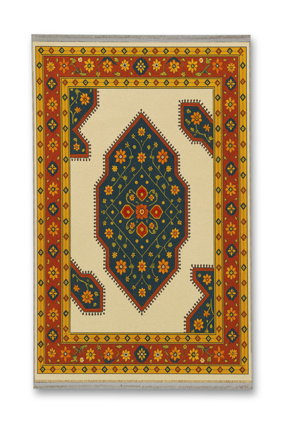 Rugs Modern Halı MOSSO Πολύχρωμο Παραδοσιακό Θεματικό Σχέδιο Υφαντή Βάση Μοντ...
