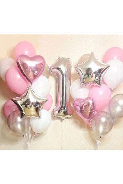SİNDA Kalp Yıldız Konsepti - Doğum Günü Seti - Yaş Günü Renkli Balon Partisi ...