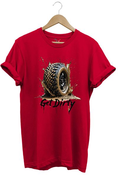 WİDİ 4X4 Off Road Mud Truck Printed Mountain Vehicle Wheel Printed 100% Cotton Regular Fit Unisex T-Shirt