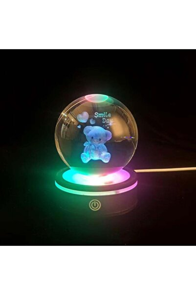 İstangül Butik كرة زجاجية دوارة بتصميم تيدي بير مع USB