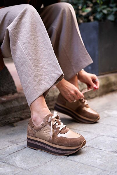 SHOEMOL SKS-064 Taba Kadın Sneaker