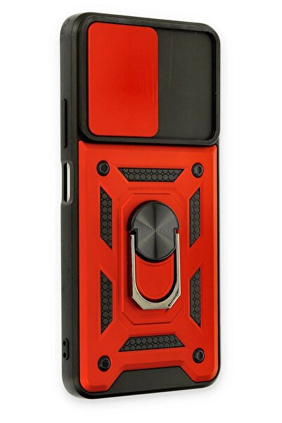 CepteToptan Myt09 Xiaomi Redmi Note 11t Case Pars Silicone with Lens Ring - Red