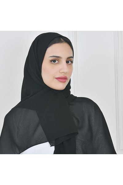 HAWRAA Black gauze veil