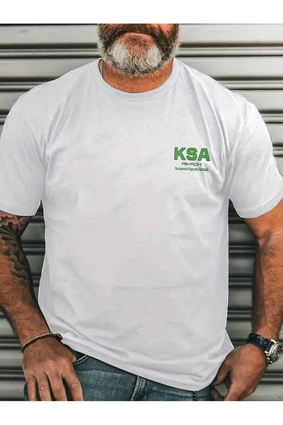 ACTIVE MODA -Printed Saudi Arabia - Saudi Arabia Cotton Oversize Men's Tshirt Large Size