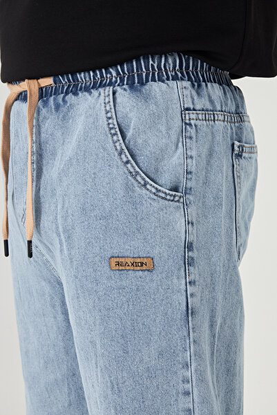 masso moda Men's Baggy Straight Stylish Label Detailed Jeans 713