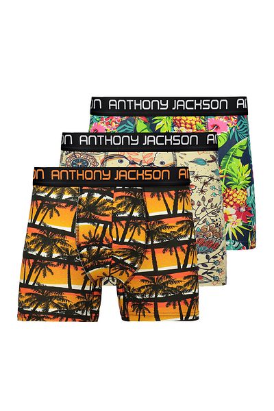 ANTHONY JACKSON Lycra 5-Piece-3-Piece Box Patterned Premium Men's Boxer Palm Horizon