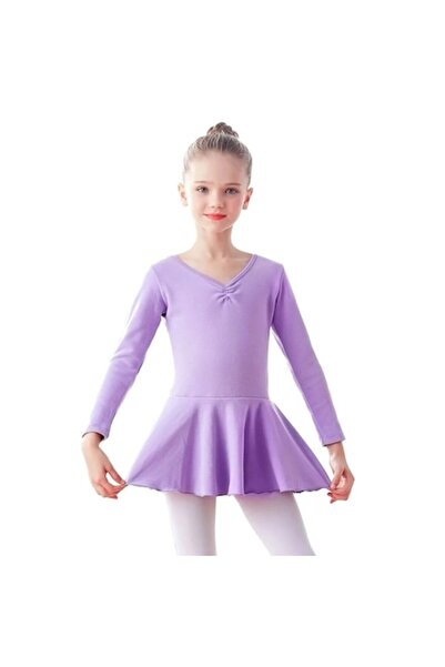 Mixbo Costum pentru dans/gimnastica Mixbo, body cu fustita si capse, maneca l...