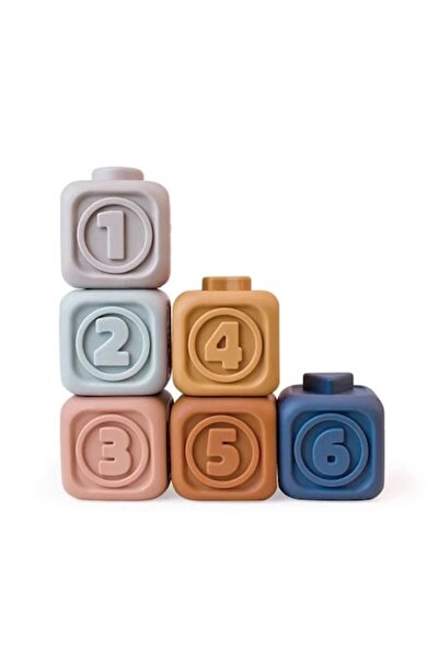 Mixbo Piramidă de jucărie pentru bebeluși Mixbo, silicon, cuburi 3D conectabi...