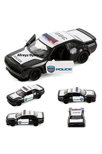 afreyz oyuncak Metal Oyuncak Araba Dodge Challenger Polis Arabası Çek Bırak M...