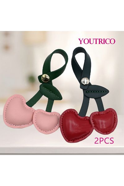 Youtrico 2pcs Cherry,PU leather,universal pendant,bag,school bag,school,work,gift