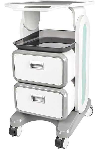 Globalstar Globalsatar Multi-Use Medical and Salon Trolley Cart with 2 Drawers - ABS Rolling Cart