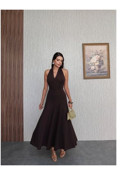 ESRAHELVACI Backless Flared Long Dress