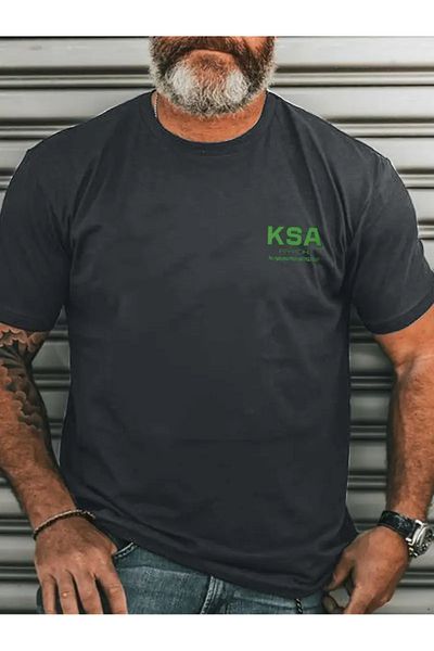 ACTIVE MODA -Printed Saudi Arabia - Saudi Arabia Cotton Oversize Men's Tshirt Large Size