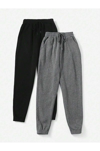 Gollinger 2 Pack Women's Elastic Leg Sweatpants - Jogger Sweatpants